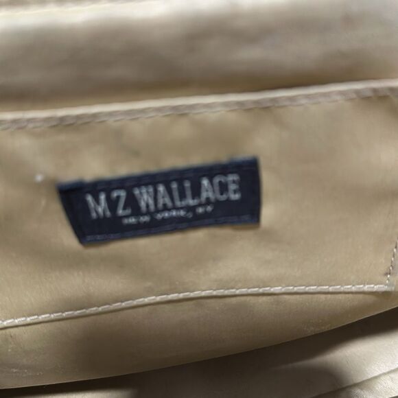 MZ WALLACE raffia Tote Bag metallic leather trim large - Picture 10 of 13